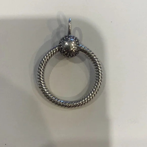 Pandora Small Pave Pink and Purple Silver Pendant - Picture 2 of 3